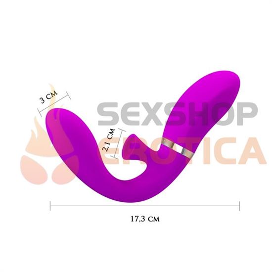 Vibradora de punto G con succionador de clitoris y carga USB